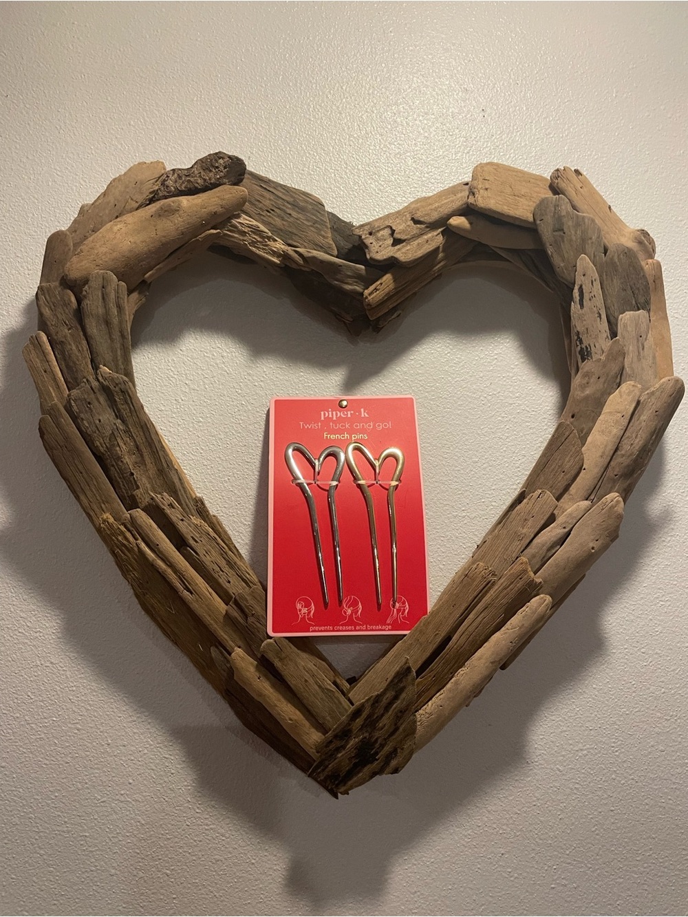 Piper-k Red Heart Top French Hair Pins - Red